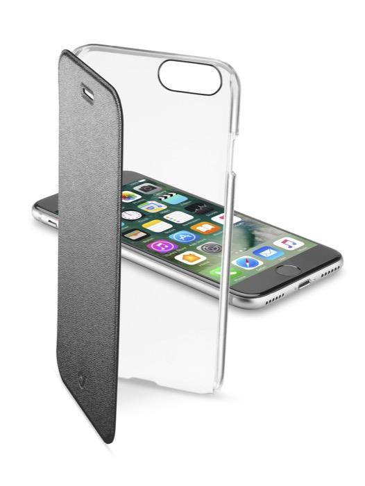 CELLULARLINE Custodia cover a libro per iPhone 7 Cellular Line Clear Book nero